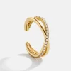 Mercedes 18K Gold Vermeil Ear Cuff - Gold/Pavé