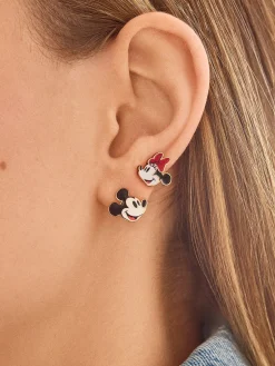 Mickey Mouse & Minnie Mouse Classic Earring Set - Red/White