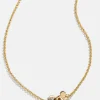 Mickey Mouse & Minnie Mouse Disney Better Half Necklace - Gold/Pavé