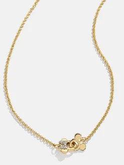 Mickey Mouse & Minnie Mouse Disney Better Half Necklace - Gold/Pavé