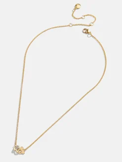 Mickey Mouse & Minnie Mouse Disney Better Half Necklace - Gold/Pavé