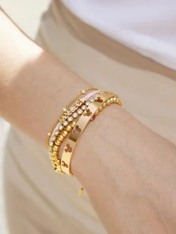 Mickey Mouse Disney Cutout Cuff Bracelet - Gold