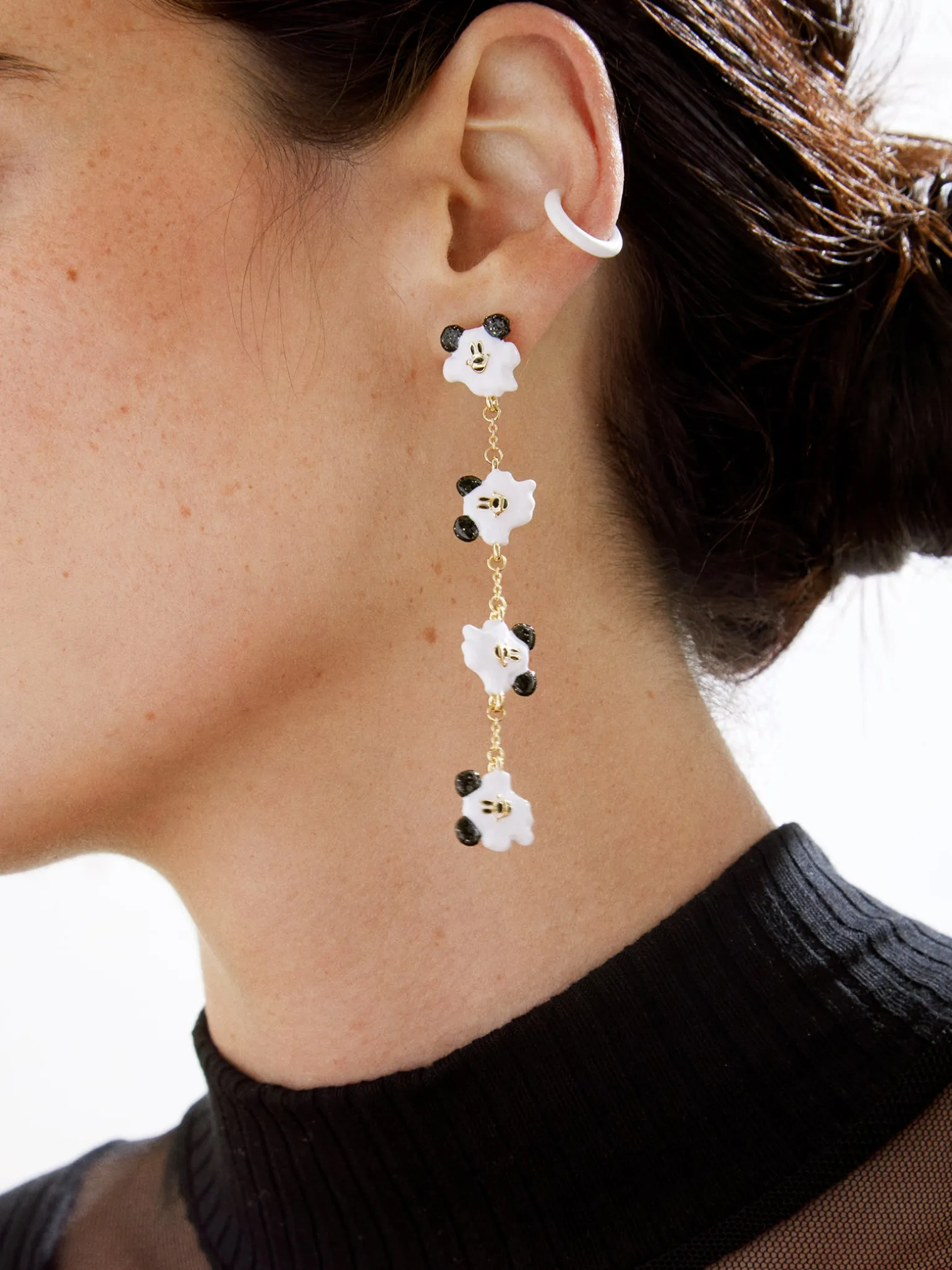 Mickey Mouse Disney Floating Ghost Earrings - White