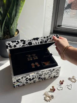 Mickey Mouse Disney Jewelry Lacquer Box - Black/White