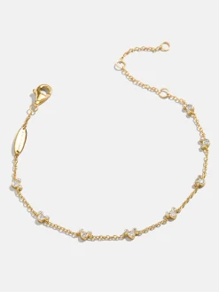 Mickey Mouse Disney 18K Gold Plated Sterling Silver Bracelet - Gold/Pavé