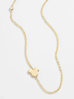Mickey Mouse Disney 18K Gold & Cubic Zirconia Asymmetrical Necklace - Gold