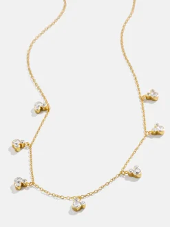 Mickey Mouse Disney 18K Gold Plated Sterling Silver Repeating Necklace - Gold/Pavé