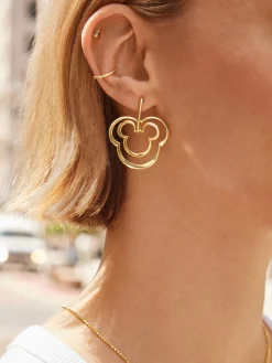 Mickey Mouse Disney Layered Earrings - Gold