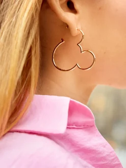 Mickey Mouse Disney Outline Hoop Earrings - Mickey Mouse