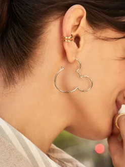 Mickey Mouse Disney Outline Hoop Earrings - Mickey Mouse