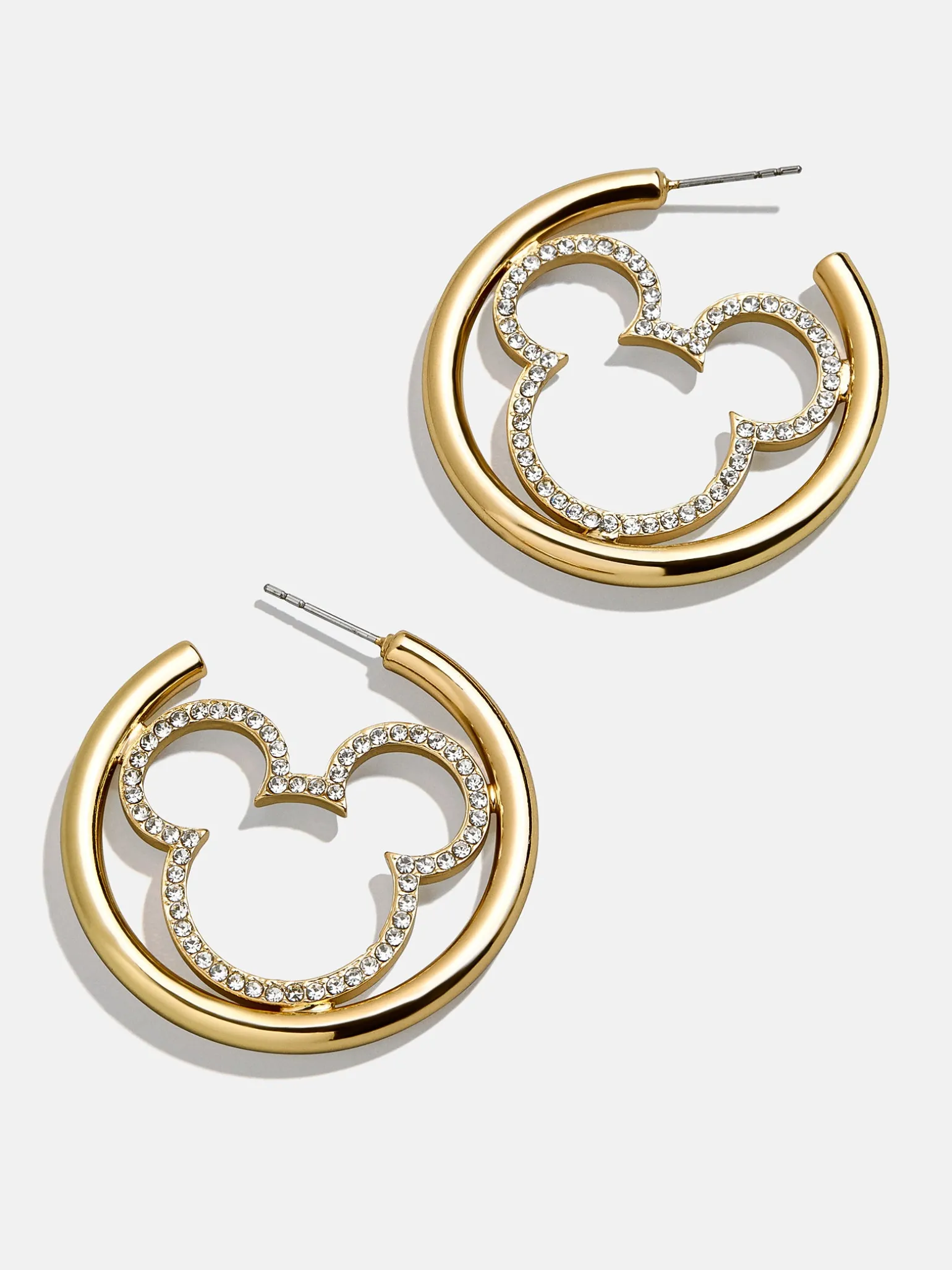 Mickey Mouse Disney Pavé Hoop Earrings - Gold/Pavé