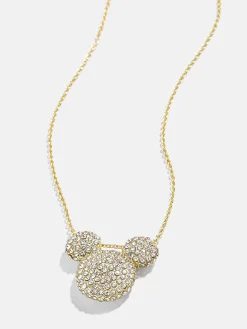 Mickey Mouse Disney Pavé Pendant Necklace - Gold/Pavé