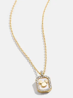 Mickey Mouse Disney Pavé Pendant Necklace - Gold/Pavé