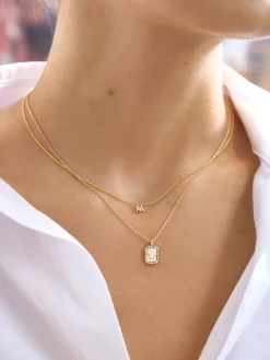 Mickey Mouse Disney Pavé Pendant Necklace - Gold/Pavé