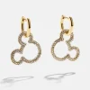 Mickey Mouse Disney Pavé Statement Earrings - Gold/Pavé