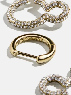 Mickey Mouse Disney Pavé Statement Earrings - Gold/Pavé