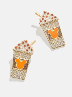 Mickey Mouse Disney Pumpkin Spice Latte Earrings - Brown