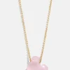 Mickey Mouse Disney Stone Pendant Necklace - Rose Quartz