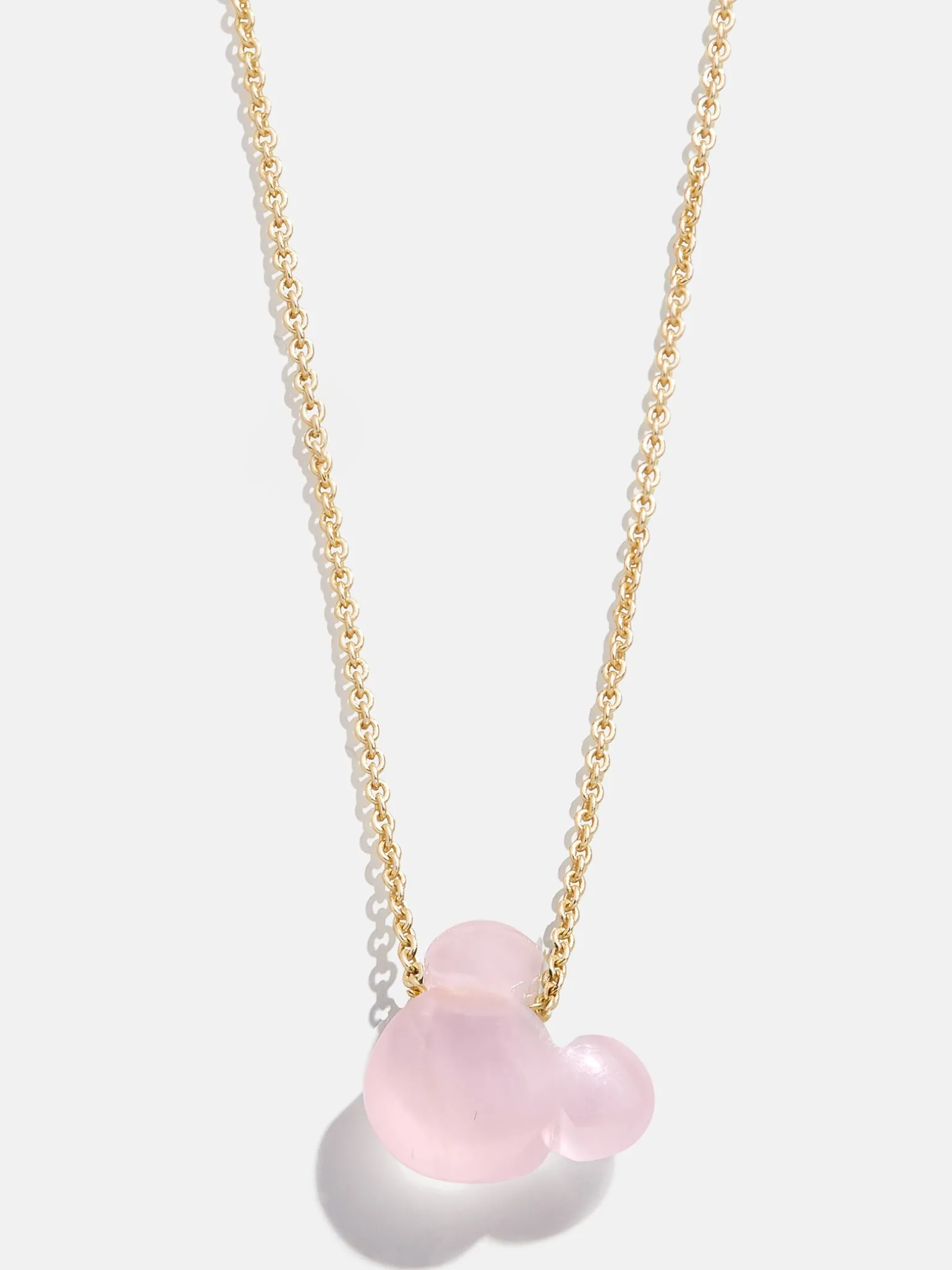 Mickey Mouse Disney Stone Pendant Necklace - Rose Quartz