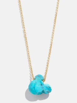 Mickey Mouse Disney Stone Pendant Necklace - Turquoise