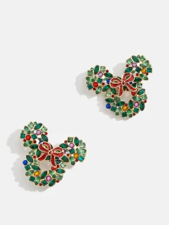 Mickey Mouse Disney Welcome Wreath Earrings - Mickey Mouse Wreath Earrings