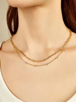 Mickey Mouse Outline 18K Gold Vermeil Necklace - Gold/Pavé