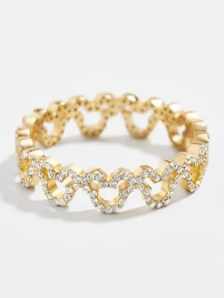 Mickey Mouse Outline 18K Gold Vermeil Ring - Gold/Pavé