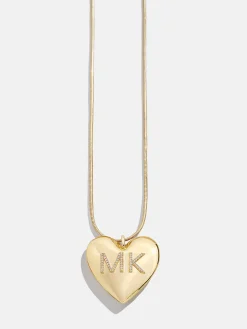 Mille Bubble Heart Custom Initial Necklace - Gold