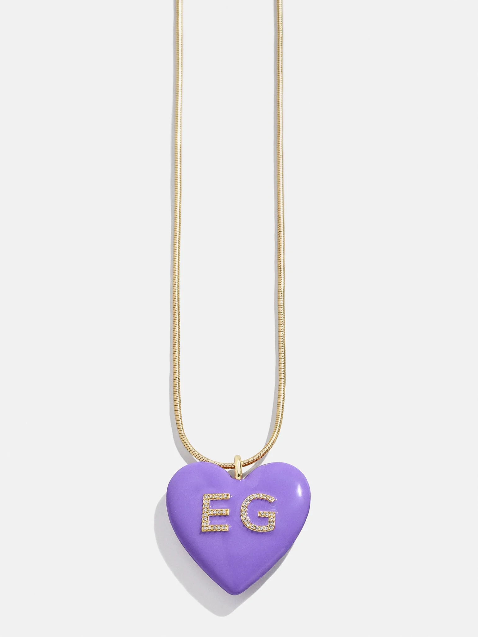 Mille Bubble Heart Custom Initial Necklace - Purple