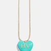 Mille Bubble Heart Custom Initial Necklace - Turquoise