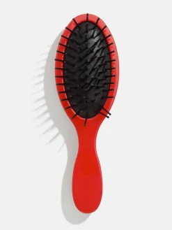 Mini Block Font Custom Hair Brush  - Red/Light Blue