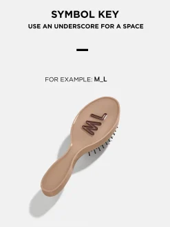 Mini Block Font Custom Hair Brush  - Red/Light Blue