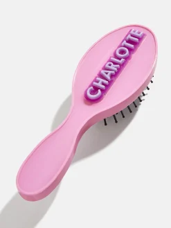 Mini Block Font Custom Hair Brush - Pink/Lavender