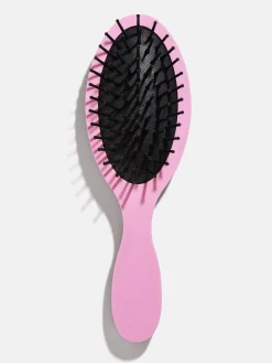 Mini Block Font Custom Hair Brush - Pink/Lavender