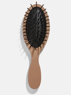 Mini Block Font Custom Hair Brush - Light Brown/Dark Brown