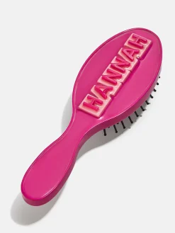Mini Block Font Custom Hair Brush - Magenta