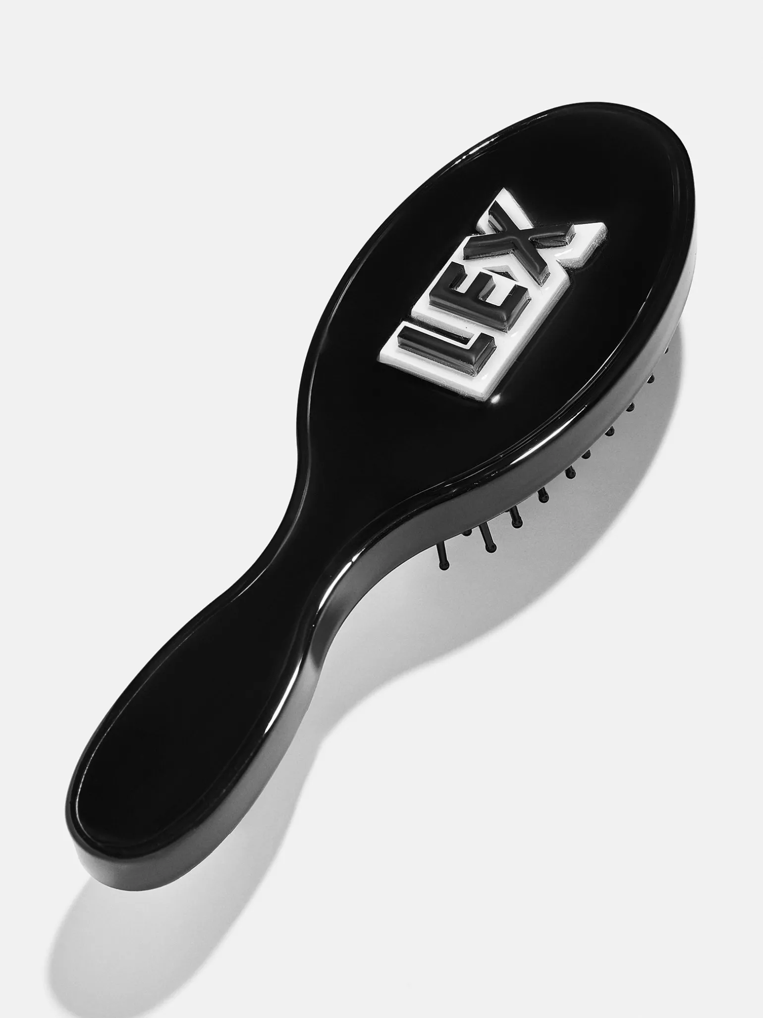 Mini Block Font Custom Hair Brush - Black/White
