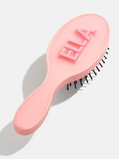 Mini Block Font Mini Custom Hair Brush - Pink