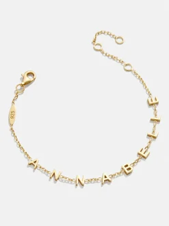 Mini 18K Gold Vermeil Custom Spaced Letter Name Bracelet - 18K Gold Vermeil