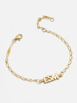 Mini 18K Gold Vermeil Custom Initial Bracelet - Gold/Pavé