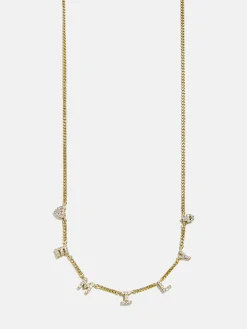 Mini 18K Gold Vermeil Custom Icon Necklace - 18K Gold Vermeil. Pavé Cubic Zirconia Stones