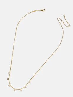 Mini 18K Gold Vermeil Custom Icon Necklace - 18K Gold Vermeil. Pavé Cubic Zirconia Stones