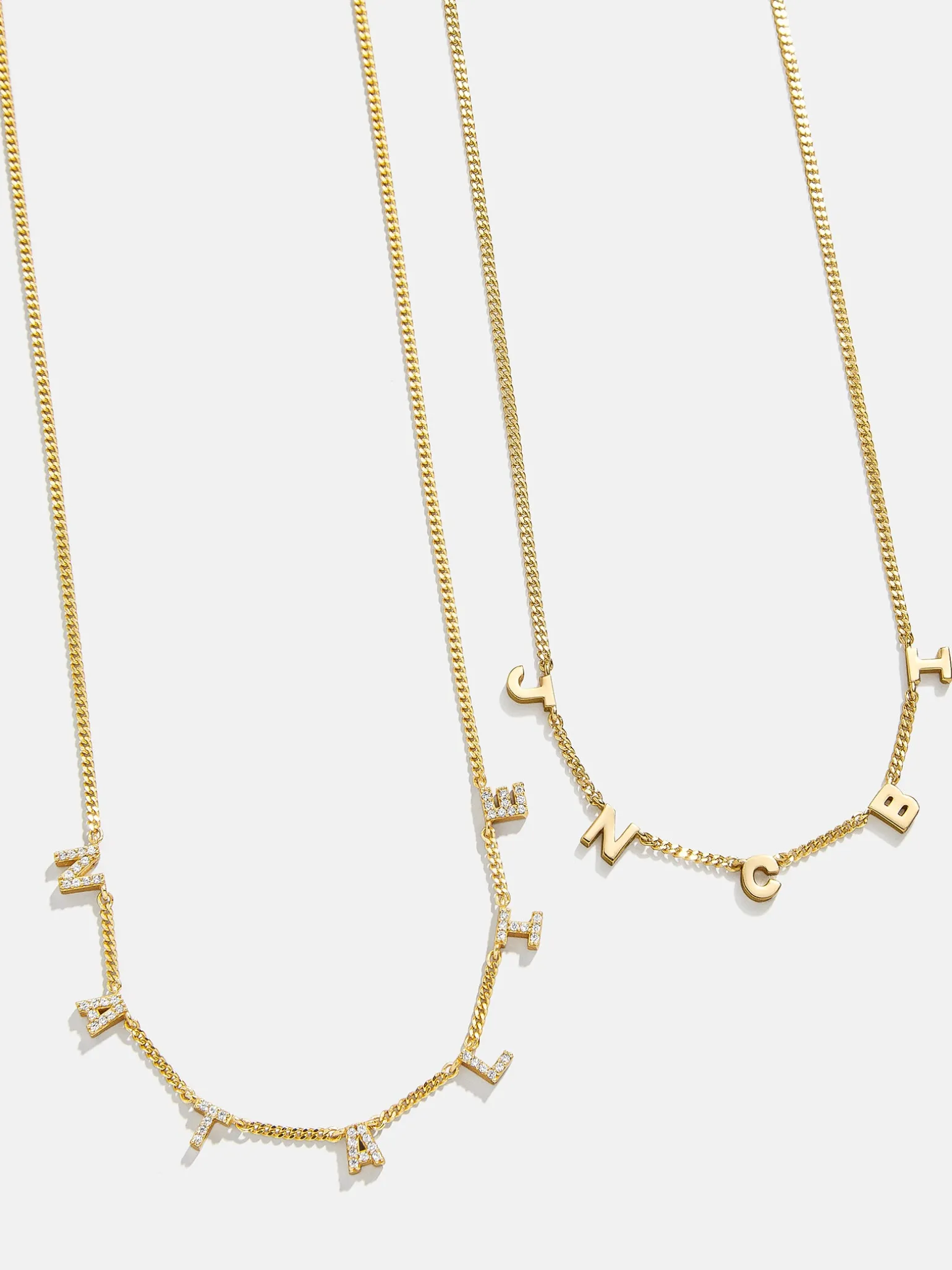 Mini 18K Gold Vermeil Spaced Letter Custom Name Necklace - 18K Gold Vermeil