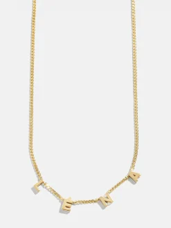 Mini 18K Gold Vermeil Spaced Letter Custom Name Necklace - 18K Gold Vermeil