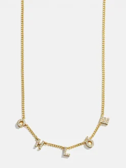 Mini 18K Gold Vermeil Spaced Letter Custom Name Necklace - 18K Gold Vermeil