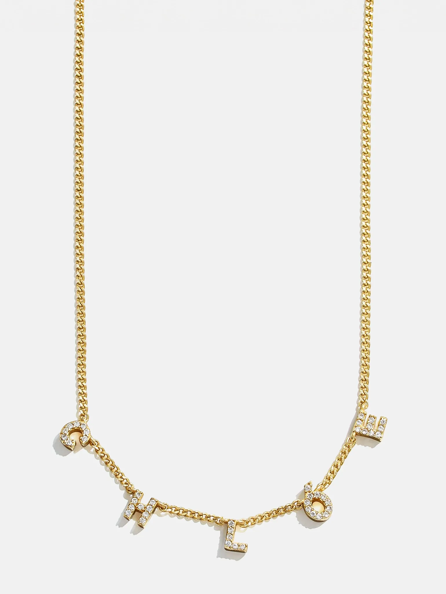 Mini 18K Gold Vermeil Spaced Letter Custom Name Necklace - 18K Gold Vermeil