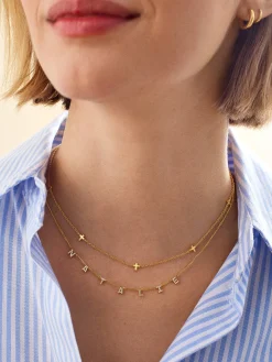 Mini 18K Gold Vermeil Spaced Letter Custom Name Necklace - 18K Gold Vermeil