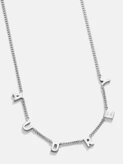 Mini Sterling Silver Spaced Letter Custom Name Necklace - Sterling Silver