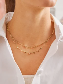 Mini Sterling Silver Spaced Letter Custom Name Necklace - Sterling Silver