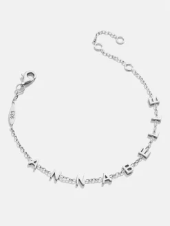 Mini Sterling Silver Spaced Letter Custom Bracelet - Sterling Silver